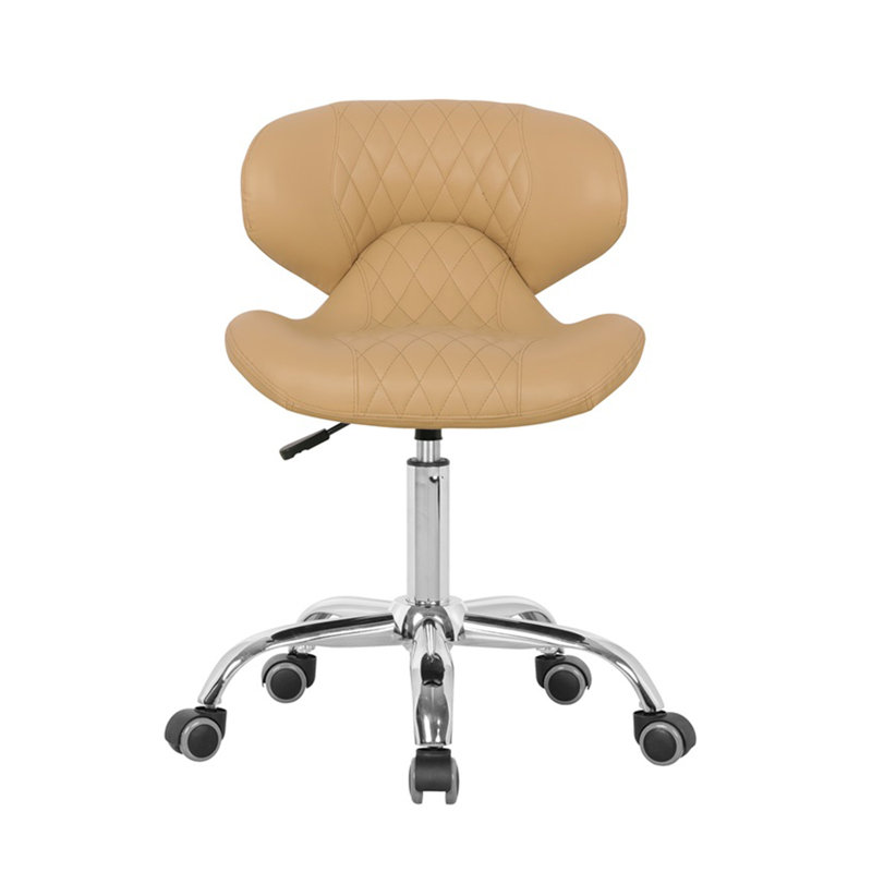 Tabouret industriel à hauteur ajustable Zayven, Crème