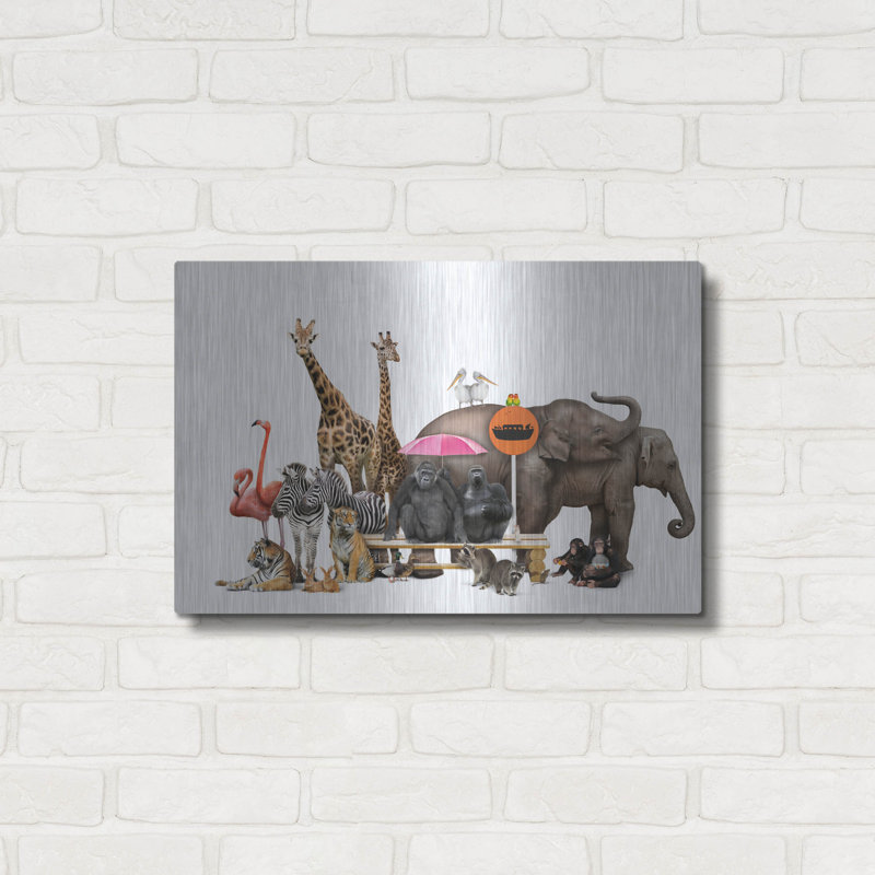  «Waiting For The Ark» par John Hovenstine, art mural en métal, 24 po x 16 po, H 16 po x l 24 po