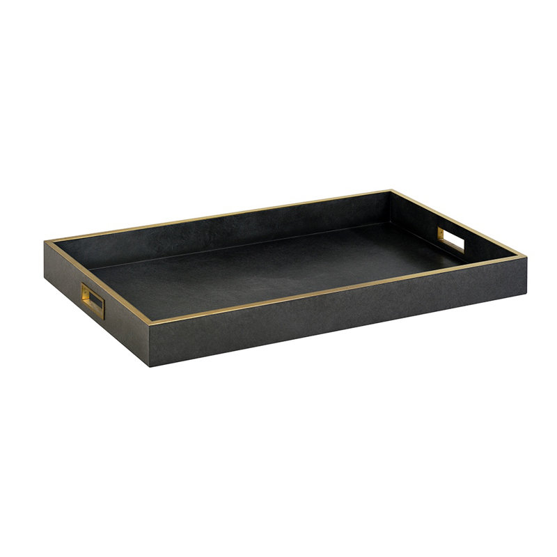 Plateau de service en ronce - grand, Gris anthracite