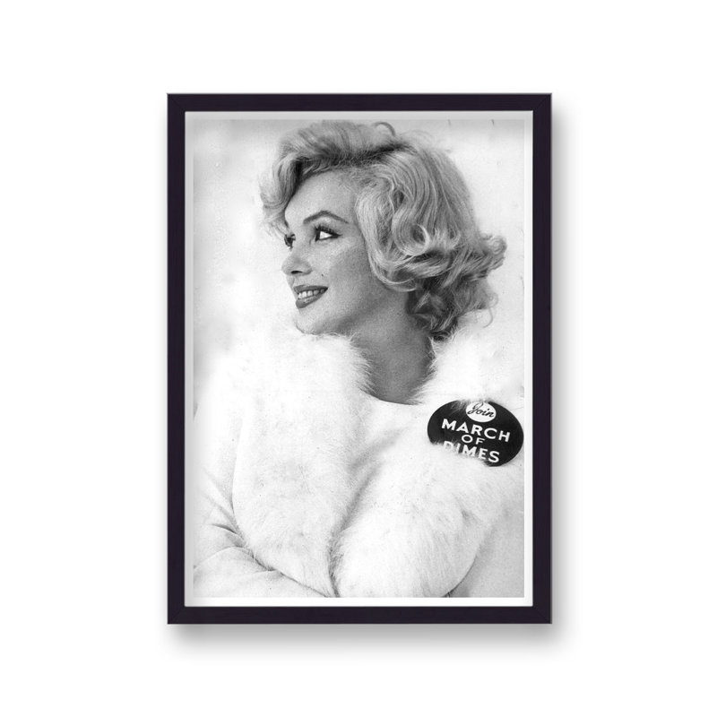 Marilyn Monroe Supporting March Of Dimes Health Charity - Single Picture Frame Print