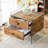 Double-Drawer Bedside Table. The Board Surface Is MDF With Wood Grain Sticker, And Both Sides Are Transparent Tempered Glass. The Design Is Simple And Elegant, With Excellent Storage Functions.