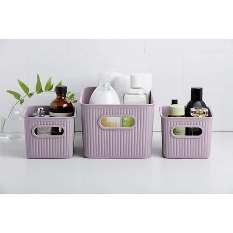 Decorative Plastic Storage Bins (Set of 4), Lilac