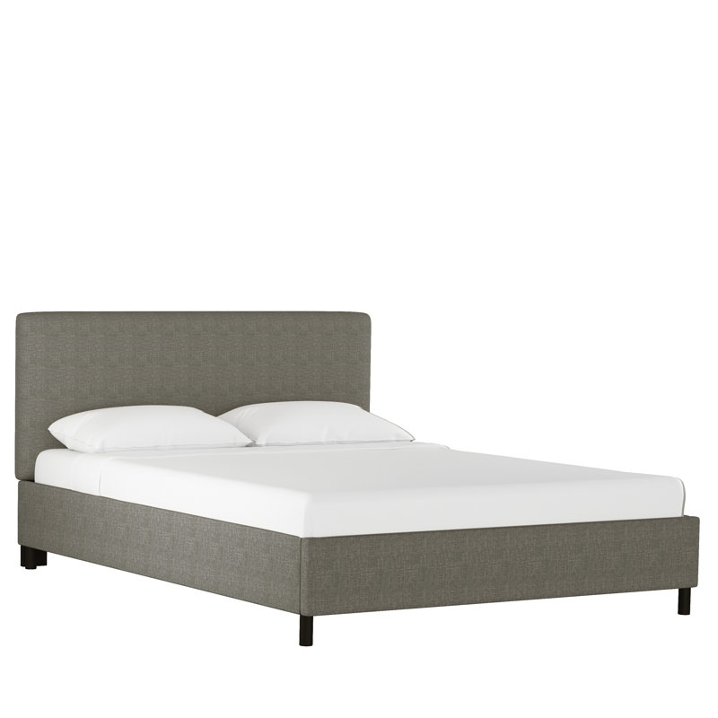 Pyburn Upholstered Platform Bed, Twin, Classic Linen Black