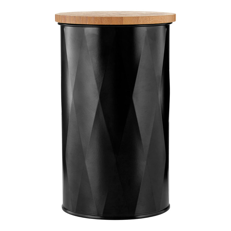 Metal Jar, Black, 20cm H x 12cm W x 12cm D