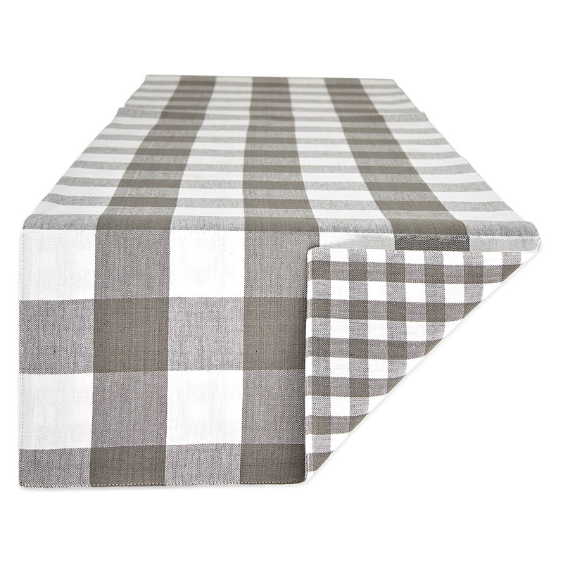 Fairley Reversible Table Runner, Gray/White, 108" x 14"