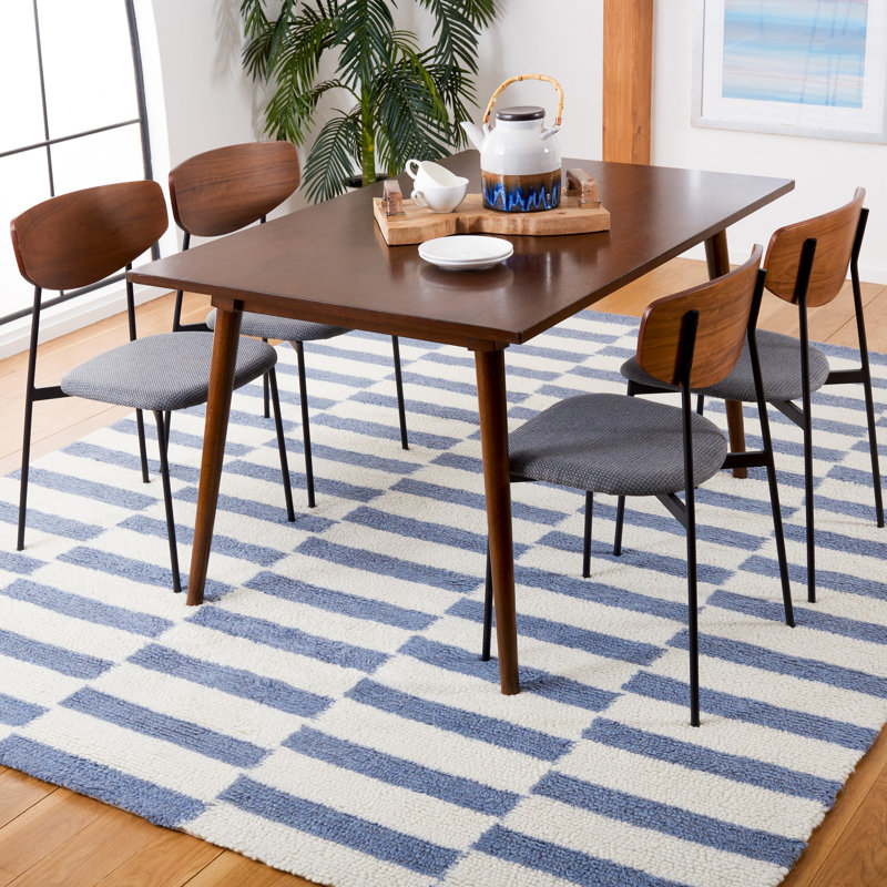 Tapis ivoire / bleu Vermont 555, Rectangle 8 pi x 10 pi