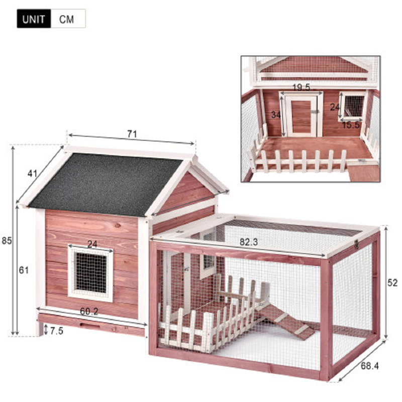 Ansel Weather Resistant Rabbit Hutch
