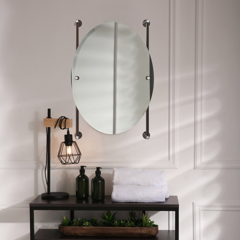 Miroir de meuble-lavabo biseauté sans cadre Gavin, Bronze antique