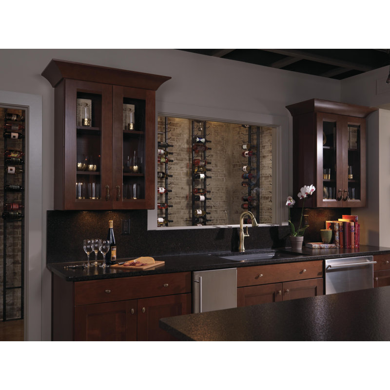 Cassidy Bar Faucet with Pull Down Sprayer, Brilliance Champagne Bronze