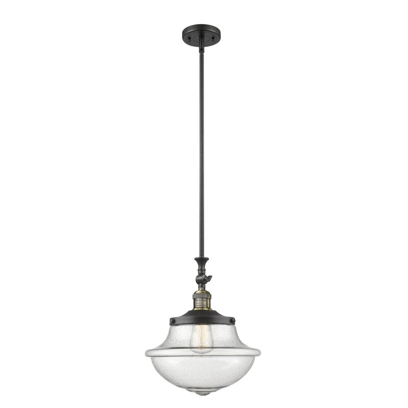 Luminaire suspendu simple à 1 lumière Grourke, Bronze huilé, Seedy, Yes
