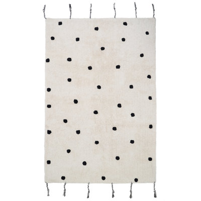 Clukey Hand Tufted Cotton Beige/Black Rug
