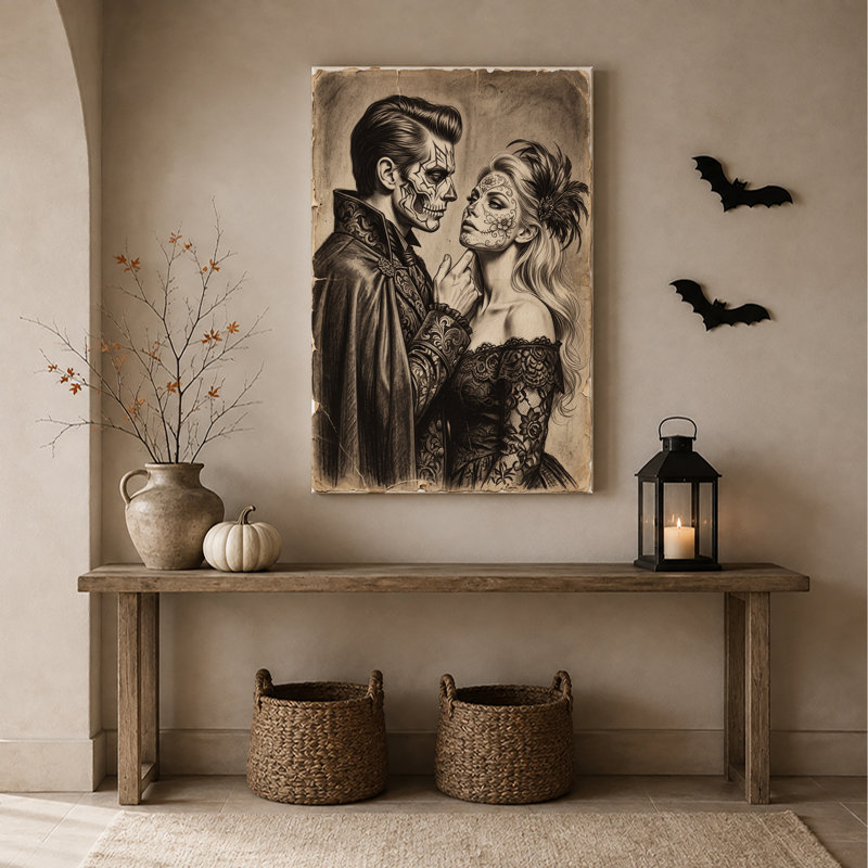 Reproduction d'art gothique sur toile gothique, H 48 po x l 36 po