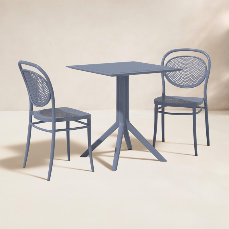 Ensemble bistro long pour 2 personnes 27,5 po Farrah Square, Gris foncé