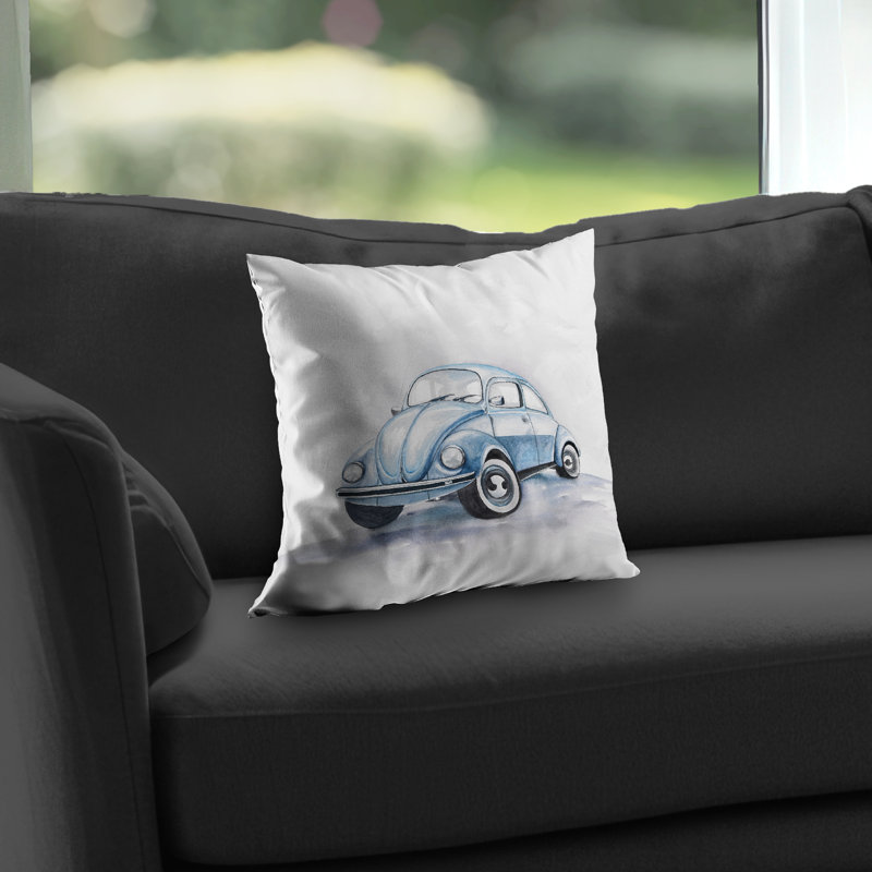 Beetle Blue Car Throw | Illustrative Poly Twill Home Decor