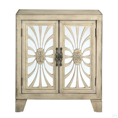 Armoire console au fini blanc antique