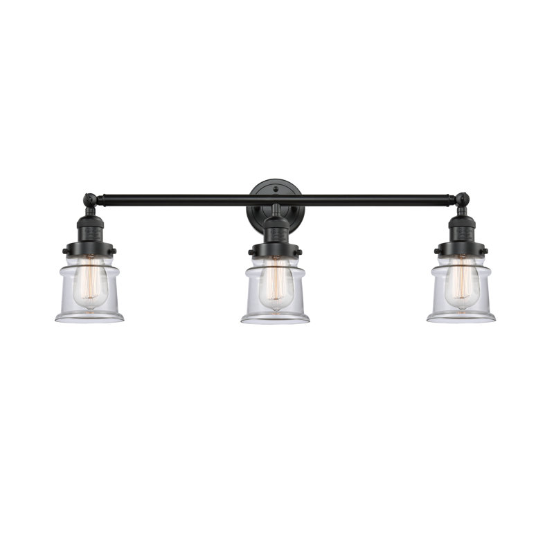Éclairage pour meuble-lavabo à 3 lumières à intensité variable Alvi, Transparent, Bronze huilé