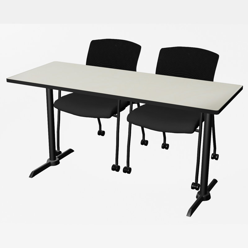 Base et table de formation Cain, Érable, H 29 po x L 60 po x l 24 po, Noir