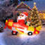 Décoration de Noël gonflable pour avion 8 pi - avion de Noël gonflable avec lumières DEL, polyester imperméable - prise USA, 1500 mA