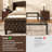 Chenille Upholstered Bed with Wingback Headboard, Bed Frame with Button Tufted Scroll Footboard, Wood Slats Support(Queen)