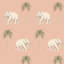 Strolling Elephant - Pink Savanna Wallpaper