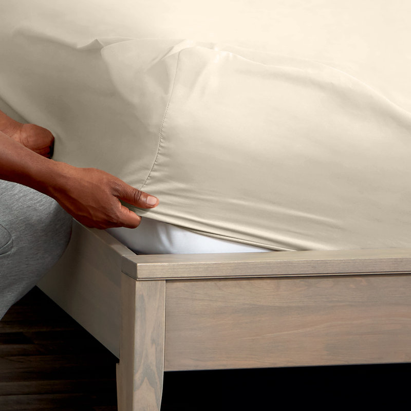 Extra Deep Microfiber Fitted Sheet, California King Fitted Sheet, Sand