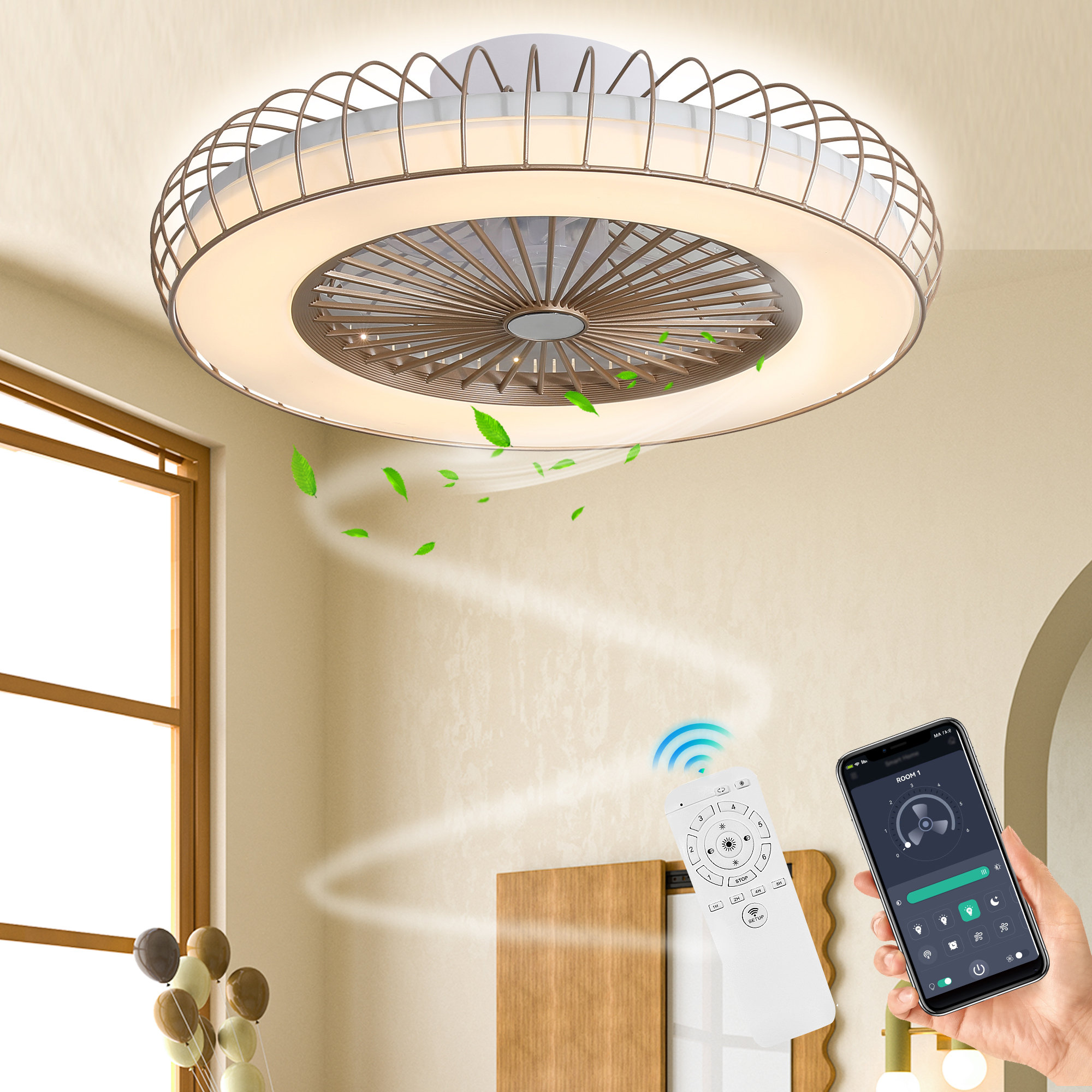 Latitude Run® Ceiling Fan with LED Lights Wayfair Canada
