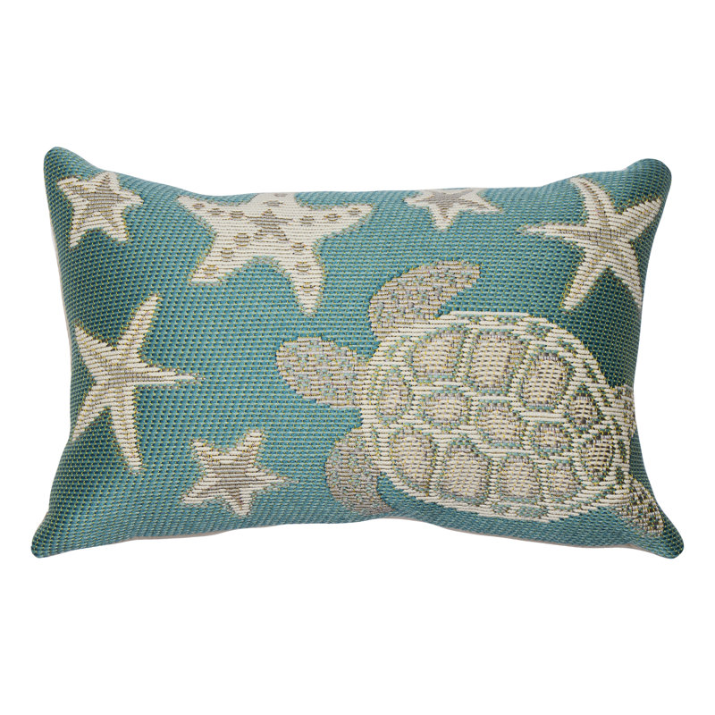 Outdoor Throw Pillow, Blue/Yellow