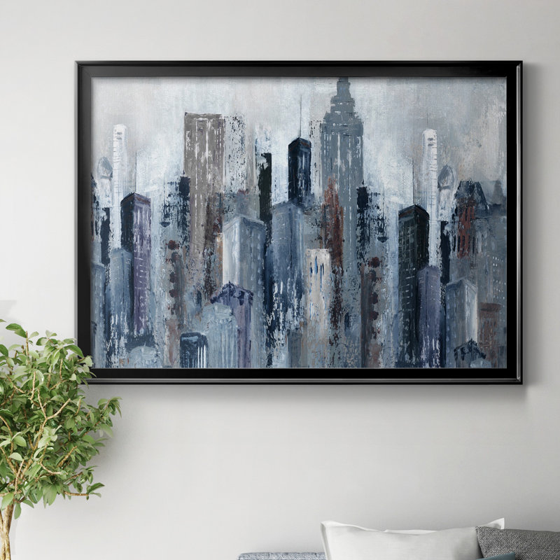 Cirrus I - Peinture sur toile encadrée, Noir, H 30,5 po x l 42,5 po x P 1,5 po