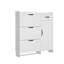 Armoire à chaussures moderne blanche avec 4 portes et 1 tiroir - Range-chaussures grande capacité pour le vestibule, tablettes réglables