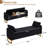 Lunara 66"W Upholstered Teddy Modern Bedroom Storage Bench End of Bed with Gold Legs,Arm Pocket and 2 Pillows-1637851985-1632107627