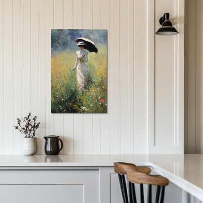 GUTTATY Monet Canvas Wall Art, Spring Nature Pictures Wall Decor, Impressionist Painting Prints Framed Flower Landscape Art for Living Room Bedroom Office 12" × 16"