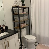 Steelside™ Pomona 48H Metal and Solid Wood Bath Floor Storage Shelf &  Reviews