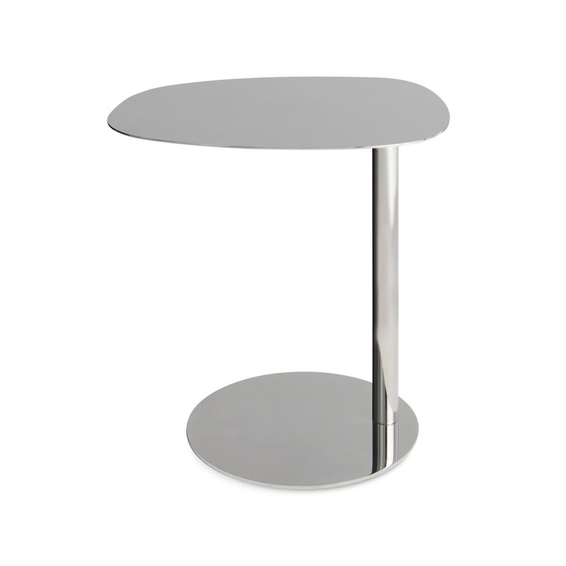 Swole Single End Table, 20" H x 20" W x 15" D, Polished Stainless