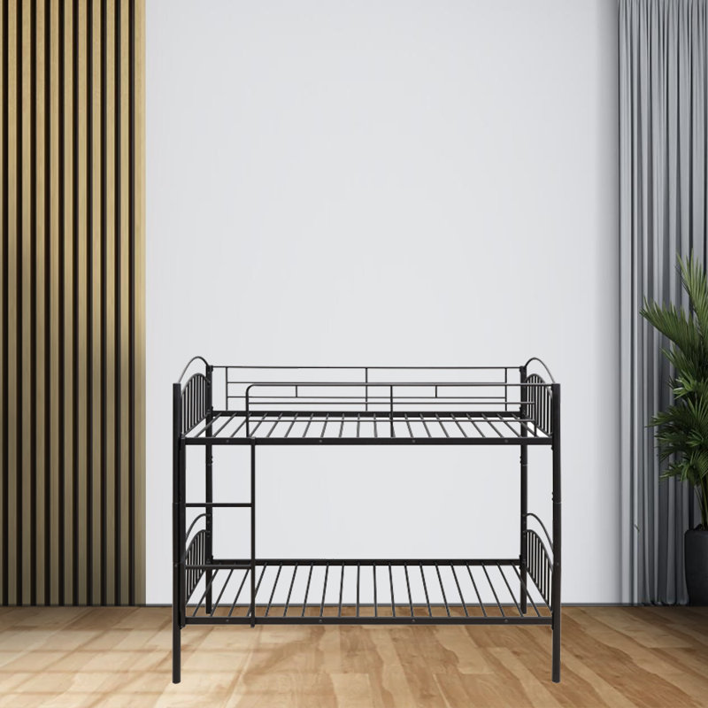 Ichika Kids Twin Over Twin Bunk Bed, Black