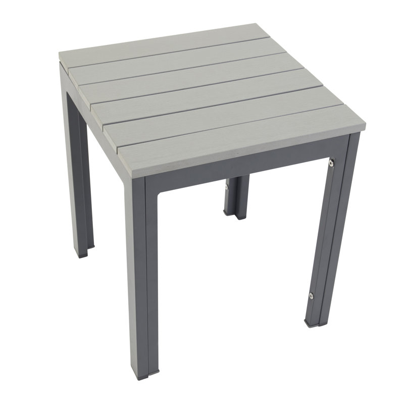 Akia Square Metal Outdoor Side Table , 40cm cm W 40cm cm D, Black
