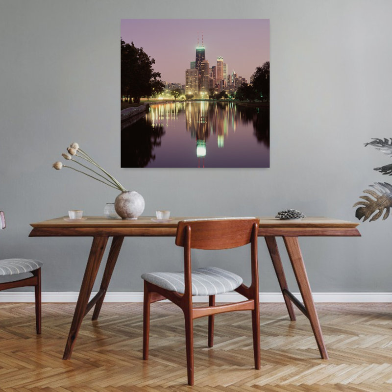 Chicago IL 1 Piece Wrapped Canvas Wall Art, 81.28cm H x 81.28cm W