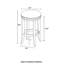 Tabouret de bar et de comptoir 25,5 po avec structure en bois d'hévéa massif Natick -72727857-72727860-72727855