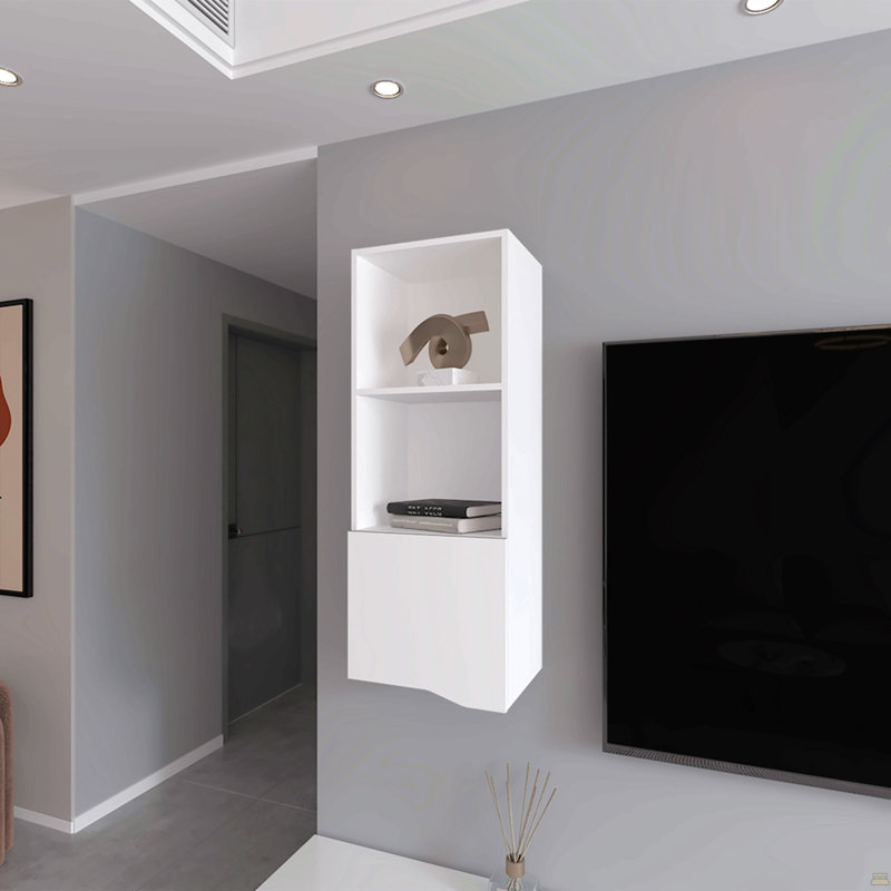 Armoire murale Hopewell, salon, Blanc