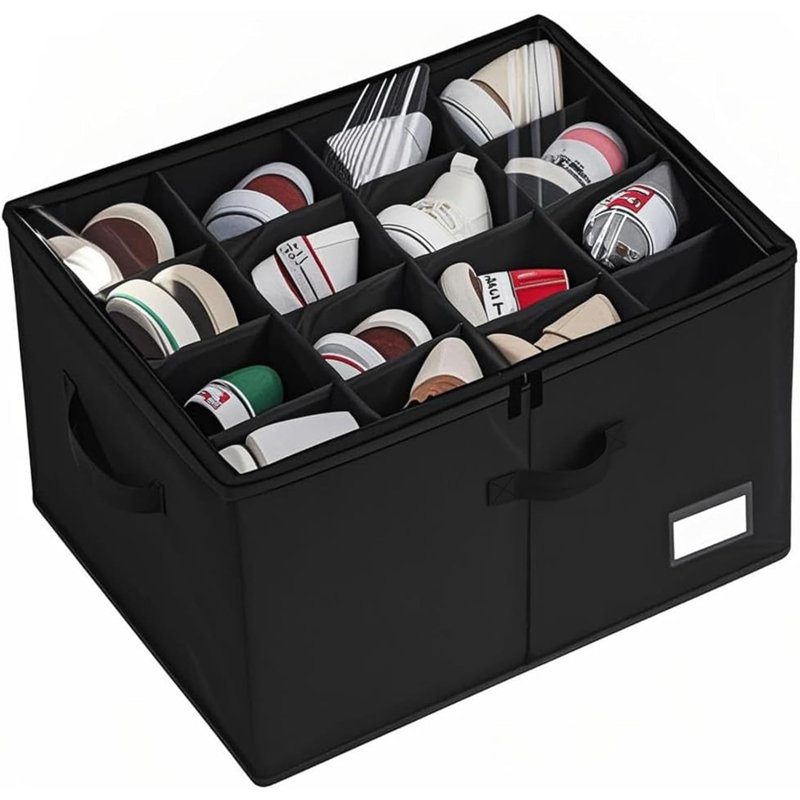 Shoe Storage Box With Clear Lid, Sortable Marked Zone, Holds 16 Pairs, Adjustable Divider, Space Saving, Reinforced Handles, 33 Cm X 42 Cm X 53 Cm