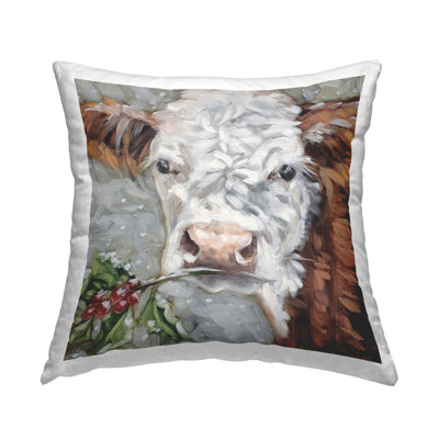 Coussin Seasonal Cow Holly Sprig