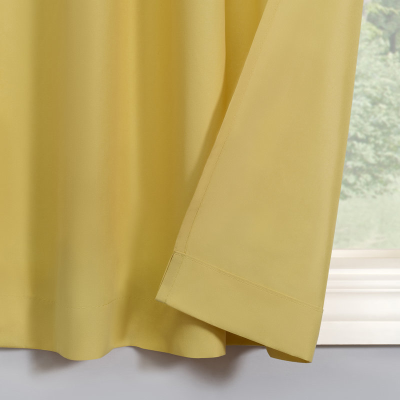 Cantonnière et volants semi-diaphanes avec passe-tringle Buchheit, l 54 po x L 45 po, Jaune