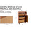 Armoire à chaussures de style moderne - pour le style nordique, japonais, industriel 37,4 x 6,72 x 49,6 pouces Système d'organisation de tiroirs multicouches Texture de grain de bois naturel Cadre de pieds en métal peu encombrant