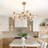 12 - Light Sputnik Modern Linear Chandelier With Glass Ring