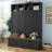 76.7''H Farmhouse Hall Tree With Bench And Cabinet, 4-In-1 Entryway Bench With Coat Rack, Modern Entryway Storage Organizer  With Open Cubbies & Hooks For Hallway, Entryway, Living Room-1442824639