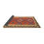 Tapis noir/orange/beige contemporain Folwell-80622133