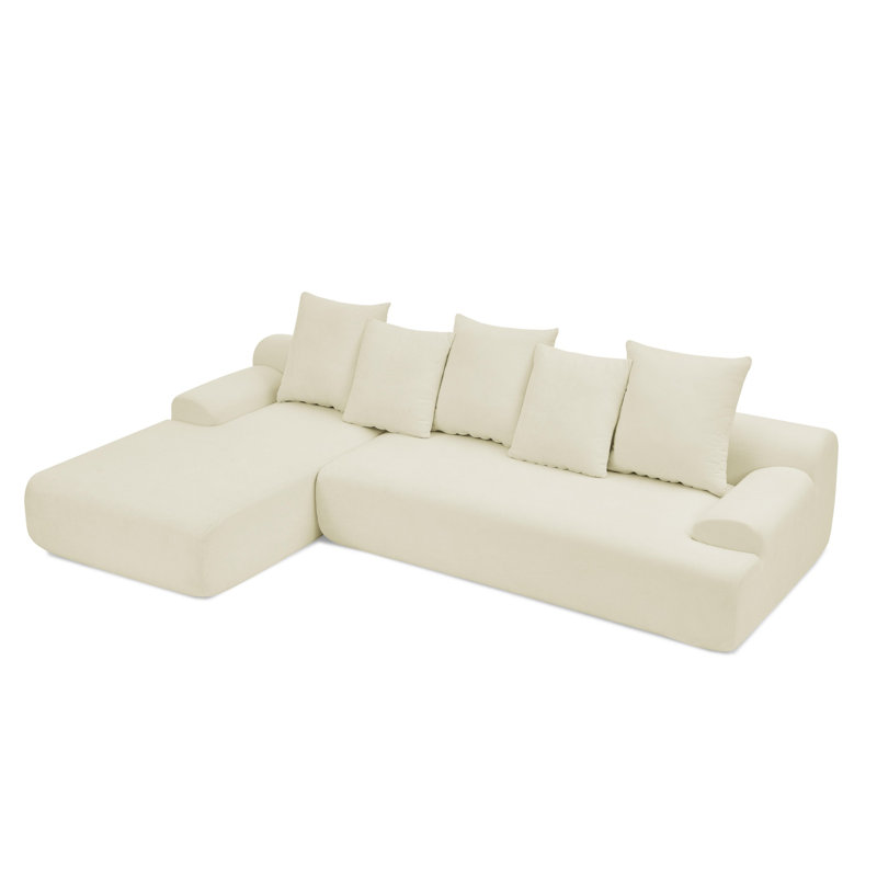 Canapé modulaire modulaire désossé Tavian, Velours beige