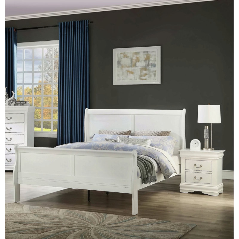 Lit en bois massif Louis Phillipe, Grand lit
