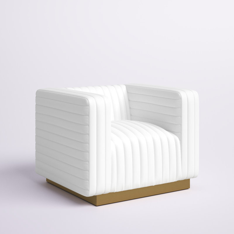 Fauteuil Charisma, Velours blanc