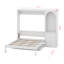 Grand lit escamotable avec tablette Stoarge et 3 tiroirs, lit escamotable multifonctionnel avec bureau et lumière DEL-1175926234