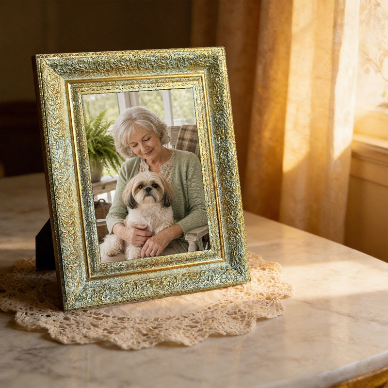 Antique Gold 1PC 11" x 14" Decorative Picture Frame with Lightweight PS Frame, Antique Gold, 1, 5" W x 7" H